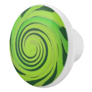 Bouton De Porte En Céramique Motif vert Twirl Me