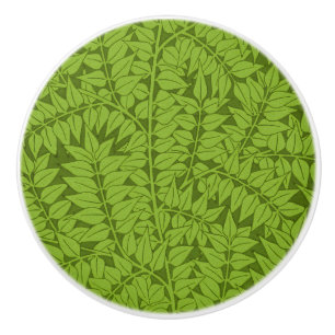 Bouton De Porte En Céramique Motif vintage feuille verte de William Morris Bran