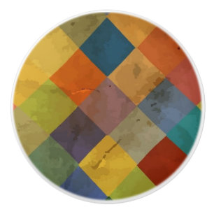 Bouton De Porte En Céramique Motif vintage. Géométrique