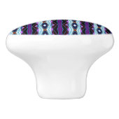 Bouton De Porte En Céramique Motif violet unique (Côté)