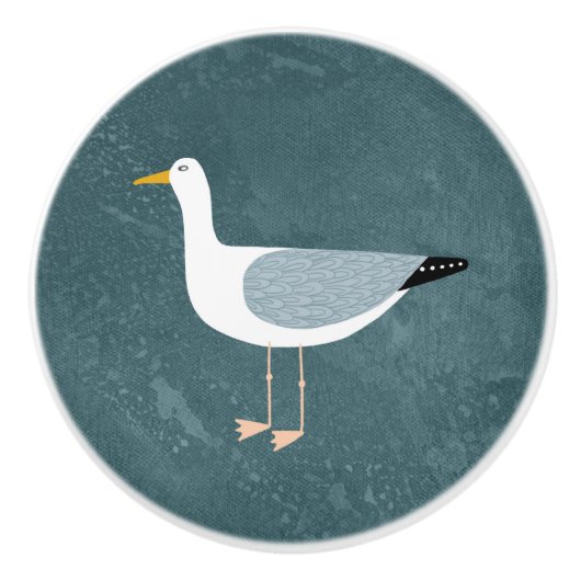 Bouton De Porte En Céramique Mouette (Devant)