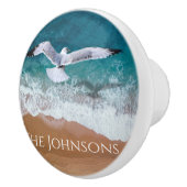 Bouton De Porte En Céramique Mouette au-dessus de la mer (Droite)