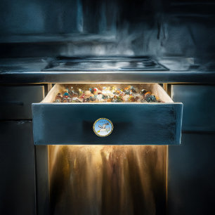 Bouton De Porte En Céramique Mouette caricaturale volant au-dessus de la tête a