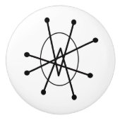 Bouton De Porte En Céramique Moyen-siècle moderne Abstrait MCM MOD Spoutnik (Devant)