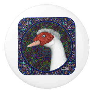 Bouton De Porte En Céramique Muscovy Duck Head