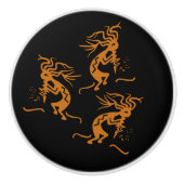 Bouton De Porte En Céramique Musicien de danse Kokopelli (Devant)