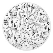 Bouton De Porte En Céramique Musique, notes musicales (Devant)