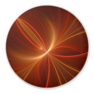 Bouton De Porte En Céramique Mystique Abstrait Fractal Art Moderne Couleurs cha