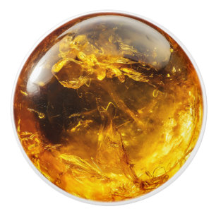 Bouton De Porte En Céramique Nature Amber Motif