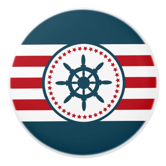 Bouton De Porte En Céramique Nautical design (Devant)