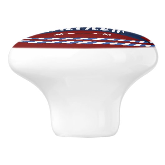 Bouton De Porte En Céramique Nautical Voyager Meilleur marin Rouge (Côté)