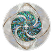 Bouton De Porte En Céramique Nautilus Shell - Abalone et Pearl (Devant)