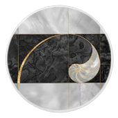 Bouton De Porte En Céramique Nautilus Shell - Black Abalone and Pearl (Devant)