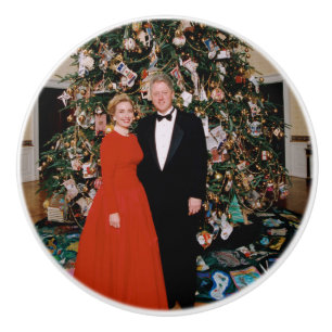 Bouton De Porte En Céramique Noël du président américain Bill Clinton et Hillar