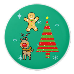 Bouton De Porte En Céramique Noël festif