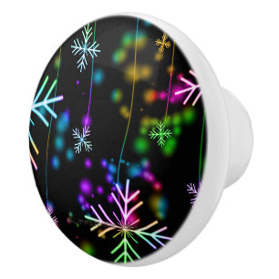Bouton De Porte En Céramique Noël tomber diverses couleurs néon flacons de neig