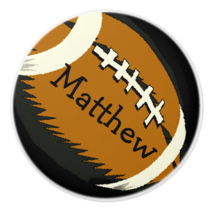 Bouton De Porte En Céramique Noeud de football Brown et noir