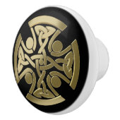 Bouton De Porte En Céramique noeud d'or celtique (Droite)