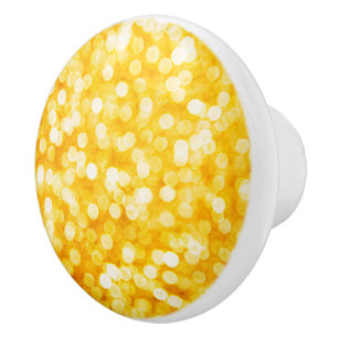 Bouton De Porte En Céramique Noeud en céramique de Bokeh d'or moderne