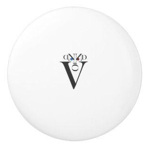 Bouton De Porte En Céramique Noeud en céramique face lettre