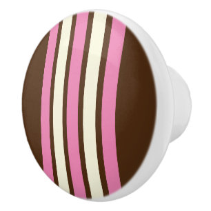 Bouton De Porte En Céramique Noeud en céramique napolitaine (Brown, rose et crè