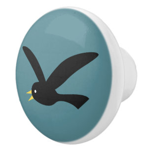 Bouton De Porte En Céramique Noir