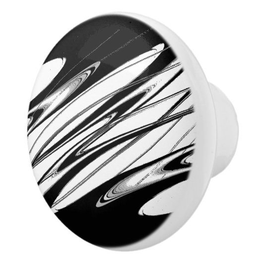 Bouton De Porte En Céramique Noir et blanc moderne (Droite)