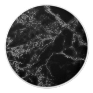 Bouton De Porte En Céramique Noir Et Gris Clair