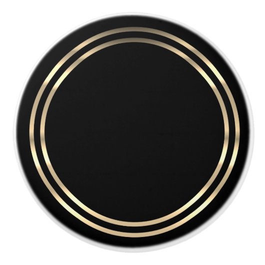 Bouton De Porte En Céramique Noir et or (Devant)