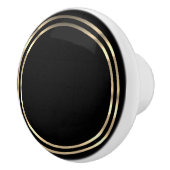 Bouton De Porte En Céramique Noir et or (Droite)