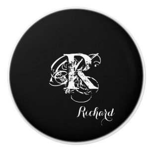 Bouton De Porte En Céramique Noir personnalisé