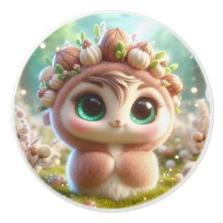 Bouton De Porte En Céramique Noisette minuscule