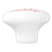 Bouton De Porte En Céramique Nom de la princesse Mermaid rose blanc (Côté)