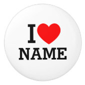 Bouton De Porte En Céramique Nom du coeur (Devant)