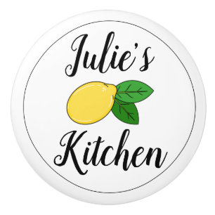 Bouton De Porte En Céramique Nom personnalisé Cute Lemon Conception Cuisine Ti