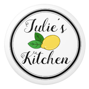 Bouton De Porte En Céramique Nom personnalisé Cute Lemon Conception Cuisine Ti