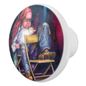 Bouton De Porte En Céramique Norman préfère dessiner dans son sommeil (Droite)