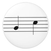 Bouton De Porte En Céramique Notation musicale - notes quartes ou noires (Devant)