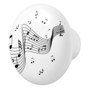 Bouton De Porte En Céramique Notes de musique cool