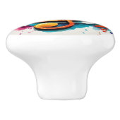 Bouton De Porte En Céramique Notes de musique Rainbow (Côté)