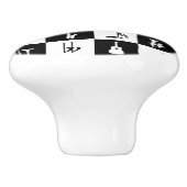 Bouton De Porte En Céramique Notes élégantes et instruments de musique moderne (Côté)