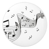 Bouton De Porte En Céramique Notes musicales cool (Devant)