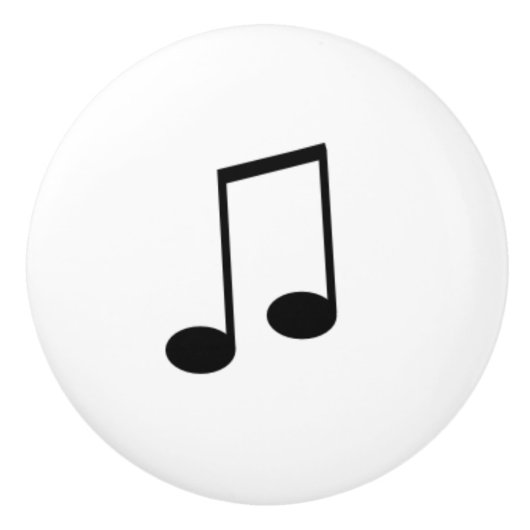 Bouton De Porte En Céramique Notes ou tremblements de la notation musicale deux (Devant)