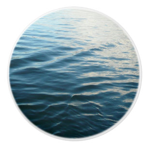 Bouton De Porte En Céramique Nuances d'eau bleue Photographie de la nature Abst
