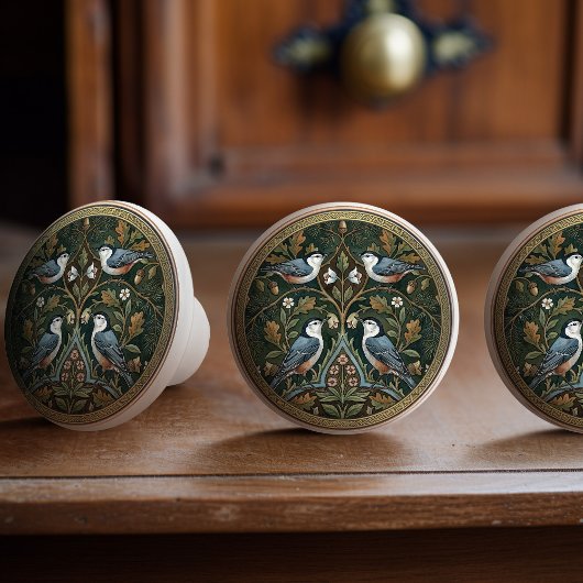 Bouton De Porte En Céramique Nuthatch Bird Ceramic Pull Knob