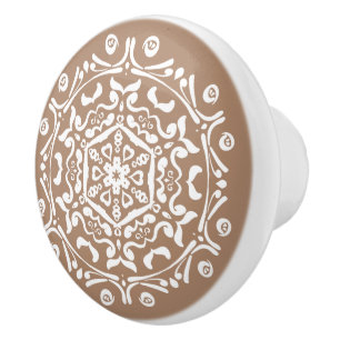 Bouton De Porte En Céramique Nutmeg Mandala