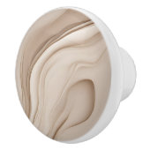 Bouton De Porte En Céramique "Oasis énigmatique" | Art Abstrait beige (Droite)