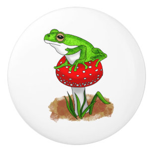 Bouton De Porte En Céramique Obtenez Froggy avec Frog drôle