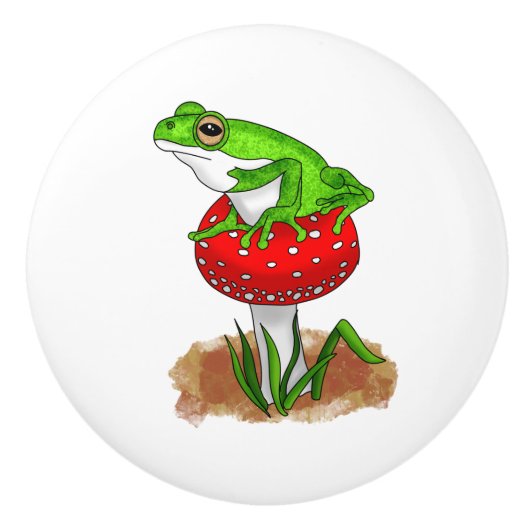 Bouton De Porte En Céramique Obtenez Froggy avec | Frog drôle (Devant)