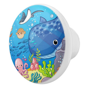 Bouton De Porte En Céramique Ocean Charecter Ceramic Door Knob